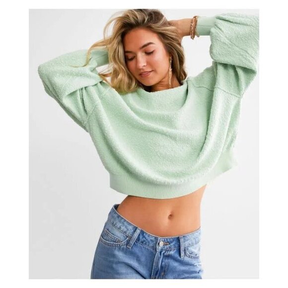 Free People Sweaters - FREE PEOPLE Found My Friend Bouclé Pullover in Misty Jade Size Small